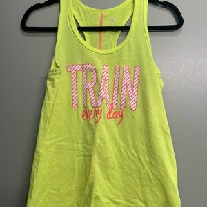 Neon Yellow 'Train Every Day' Tank Top